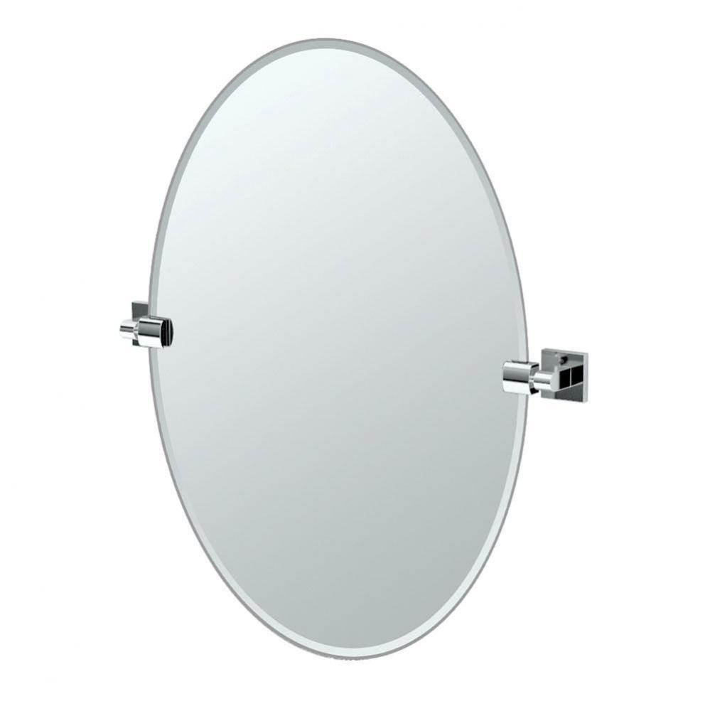 Elevate 26.5''H Frameless Oval Mirror, Chrome