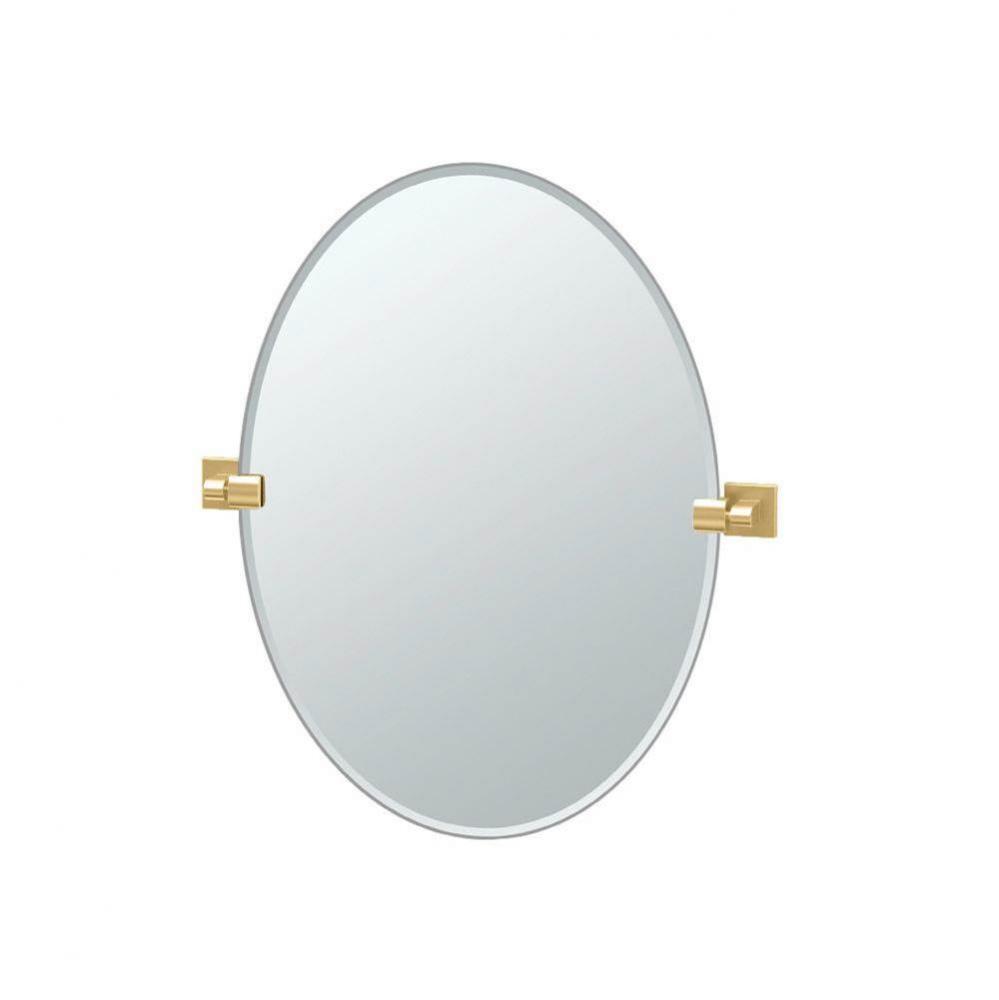 Elevate 26.5''H Frameless Oval Mirror, Brushed Brass