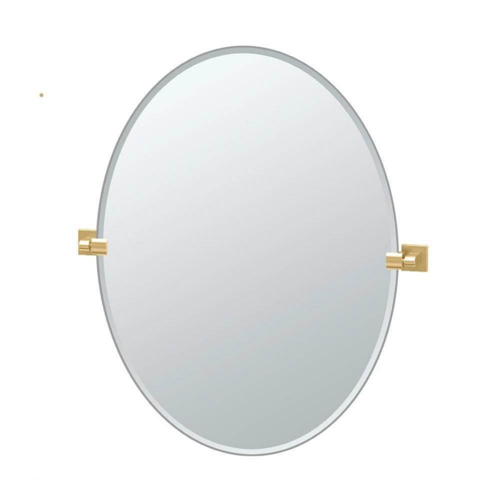 Elevate 32''H Frameless Oval Mirror Brushed Brass