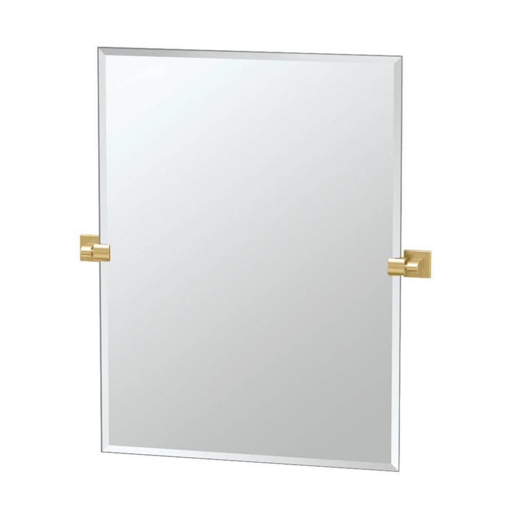Elevate 31.5''H Frameless Rectangle Mirror, Brushed Brass