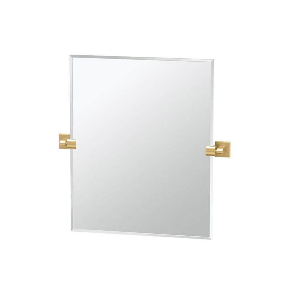 Elevate 24''H Framed Rectangle Mirror, Brush Brass