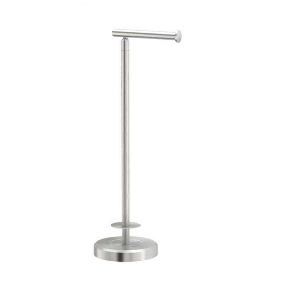 Latitude Standing Tissue Holder with Storage 22''H, Satin Nickel