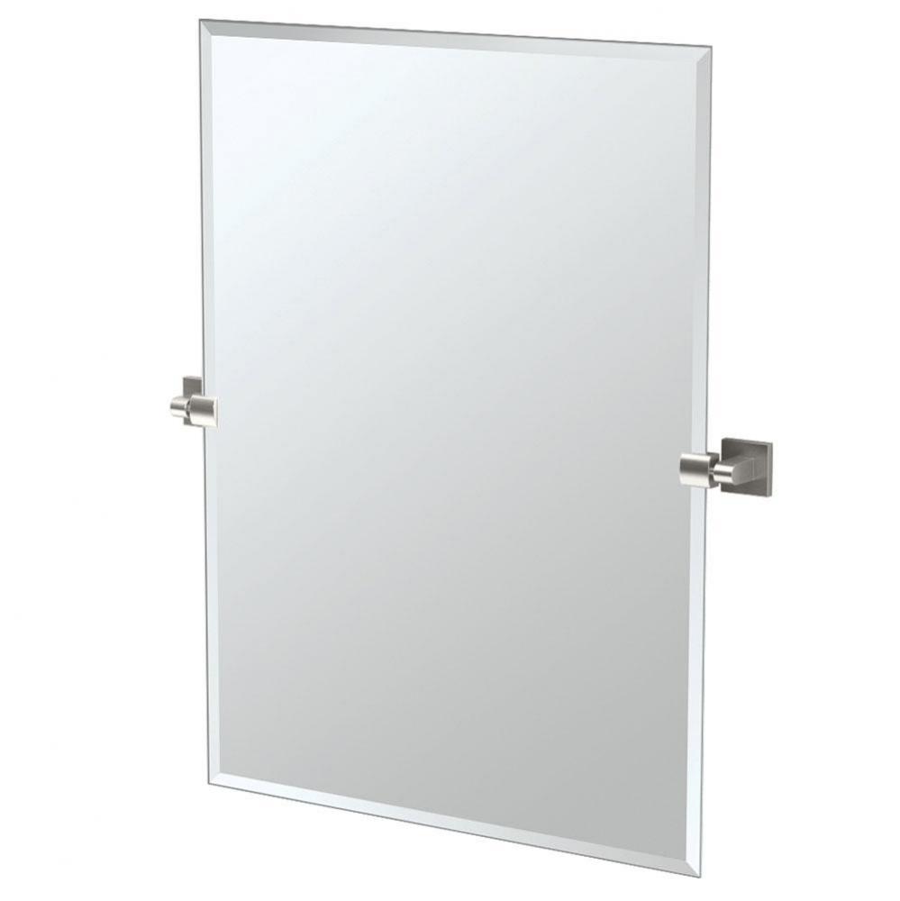Elevate 31.5''H Frameless Rectangle Mirror Satin Nickel