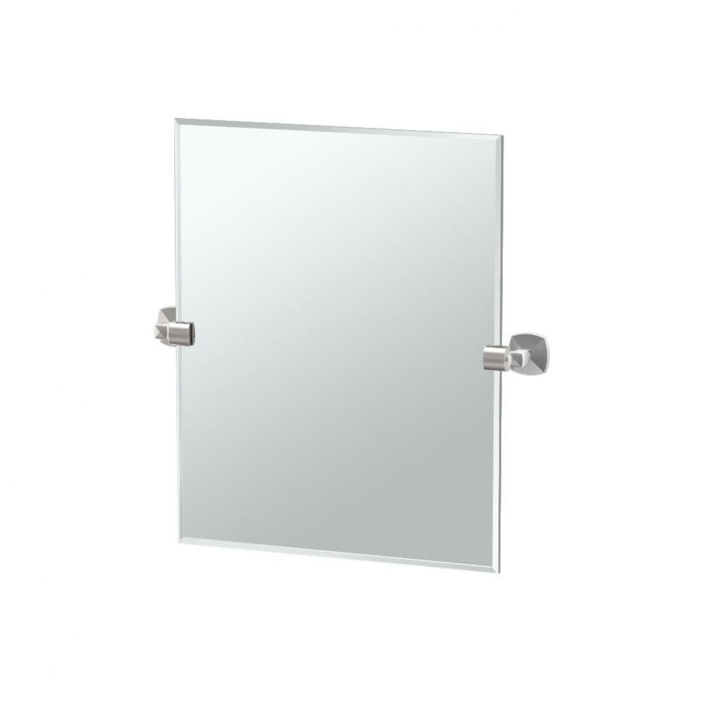 Jewel, 24''H Frameless Rectangular Mirror, Satin Nickel