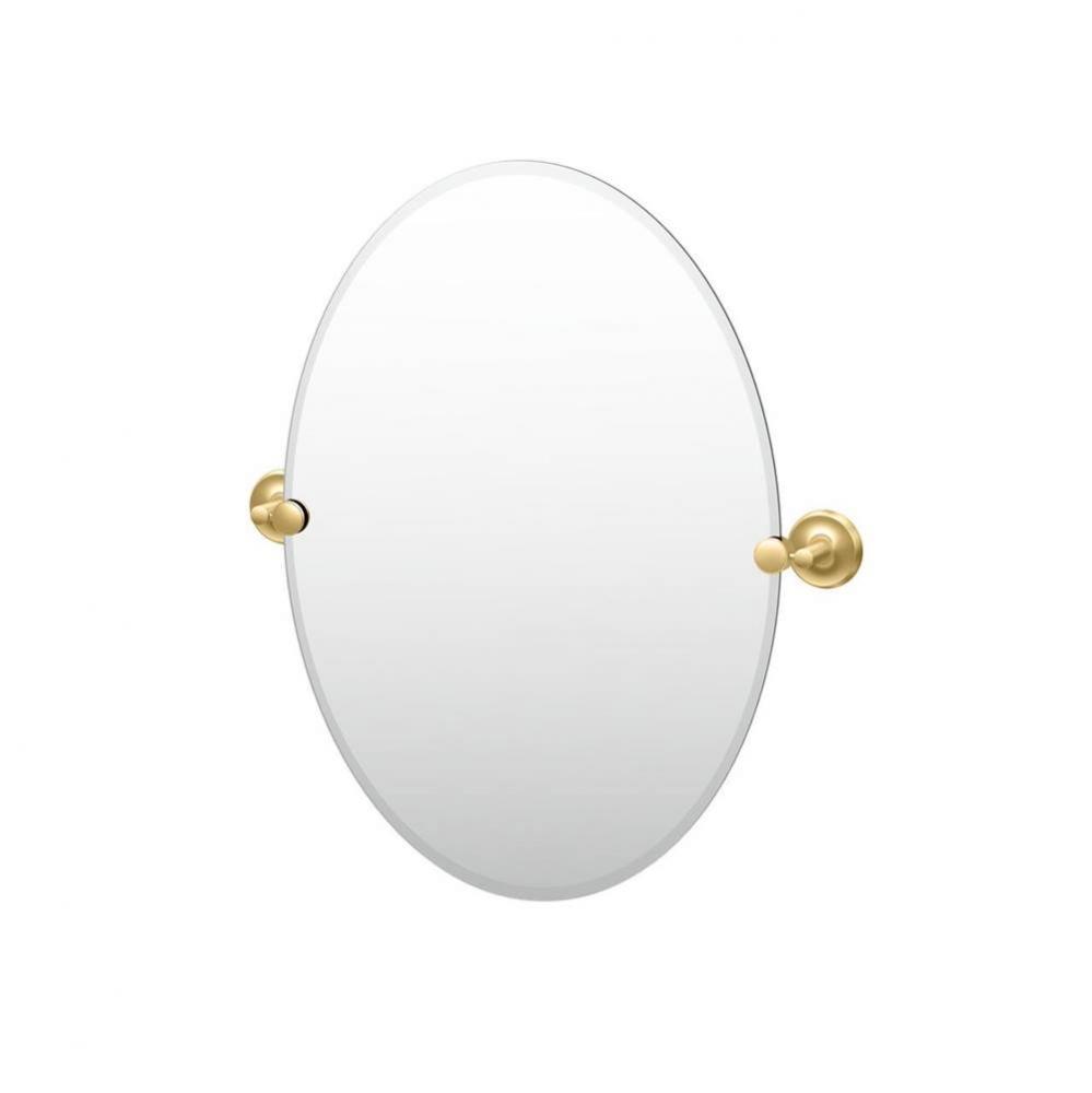 Designer II 26.5''H Frameless Oval Mirror Brushed Brass