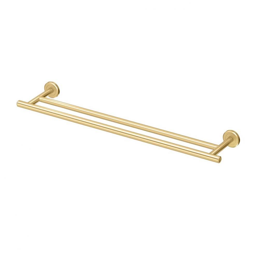 Latitude 24'' Double Towel Bar, Brushed Brass