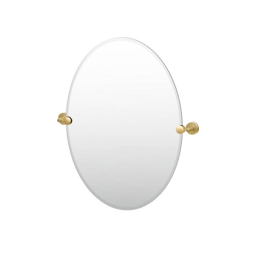 Latitude 26.5''H Frameless Oval Mirror Brushed Brass