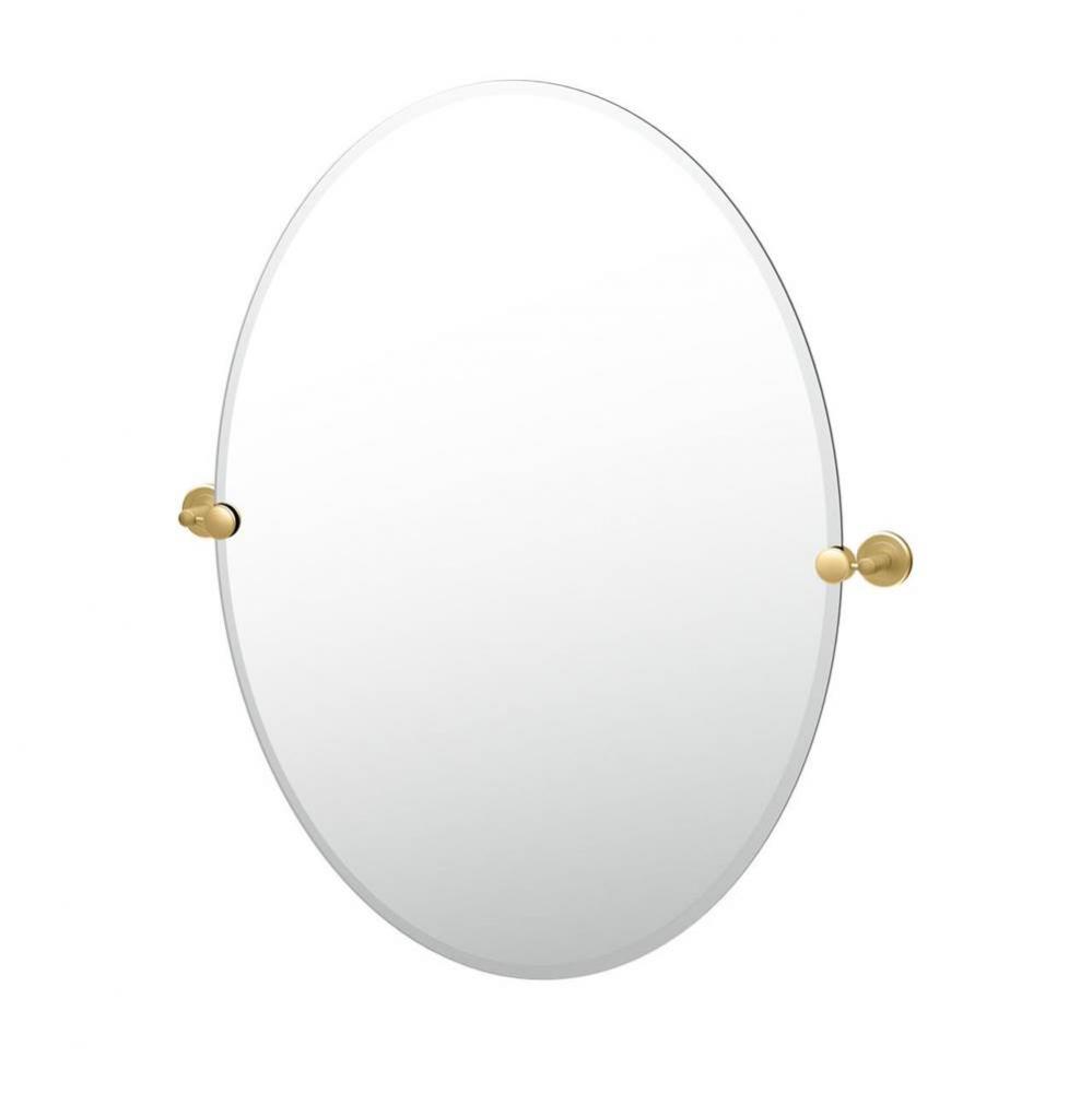 Latitude 32''H Frameless Oval Mirror Brushed Brass