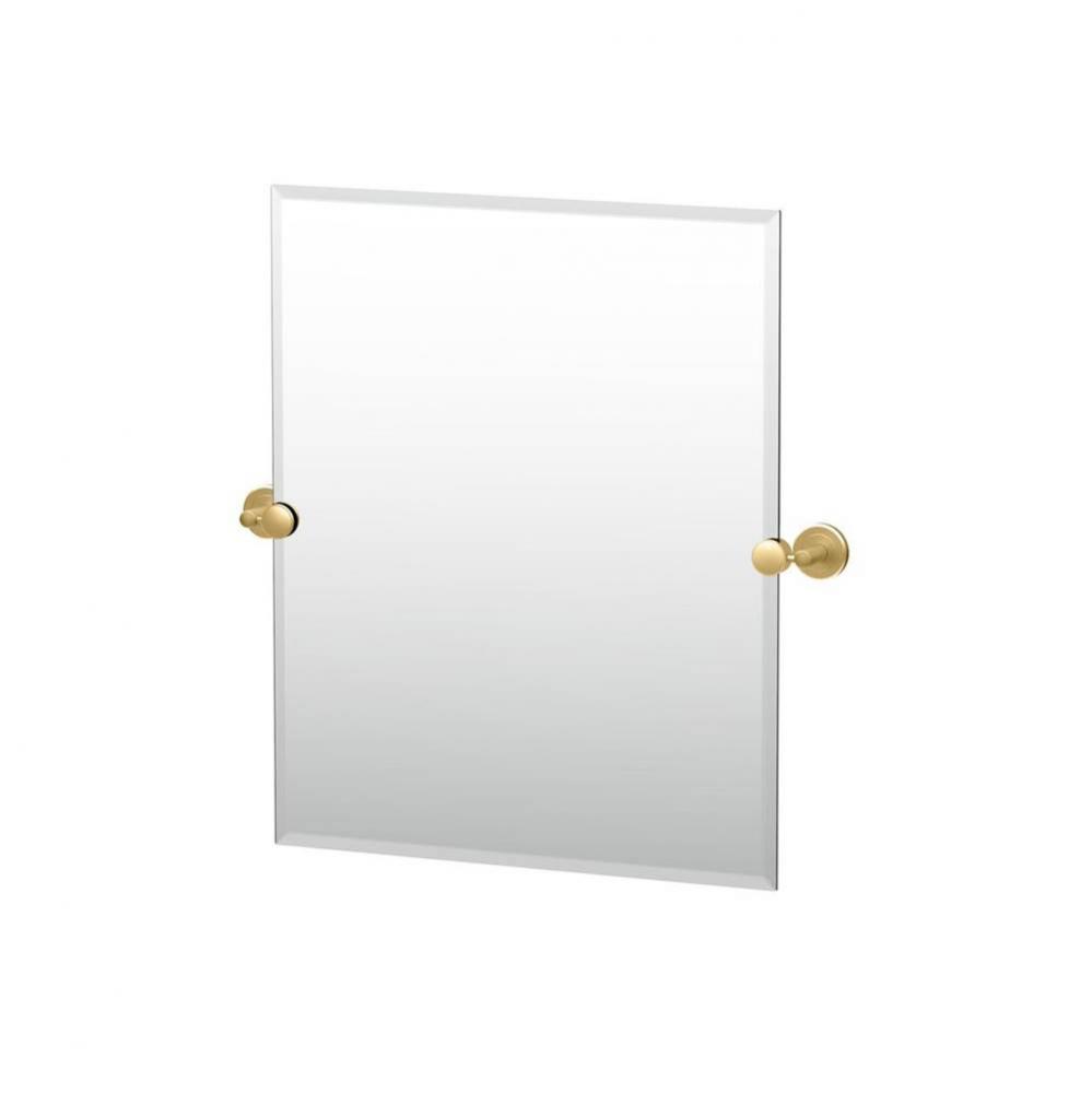 Latitude 24''H Frameless Rectangle Mirror, Brushed Brass