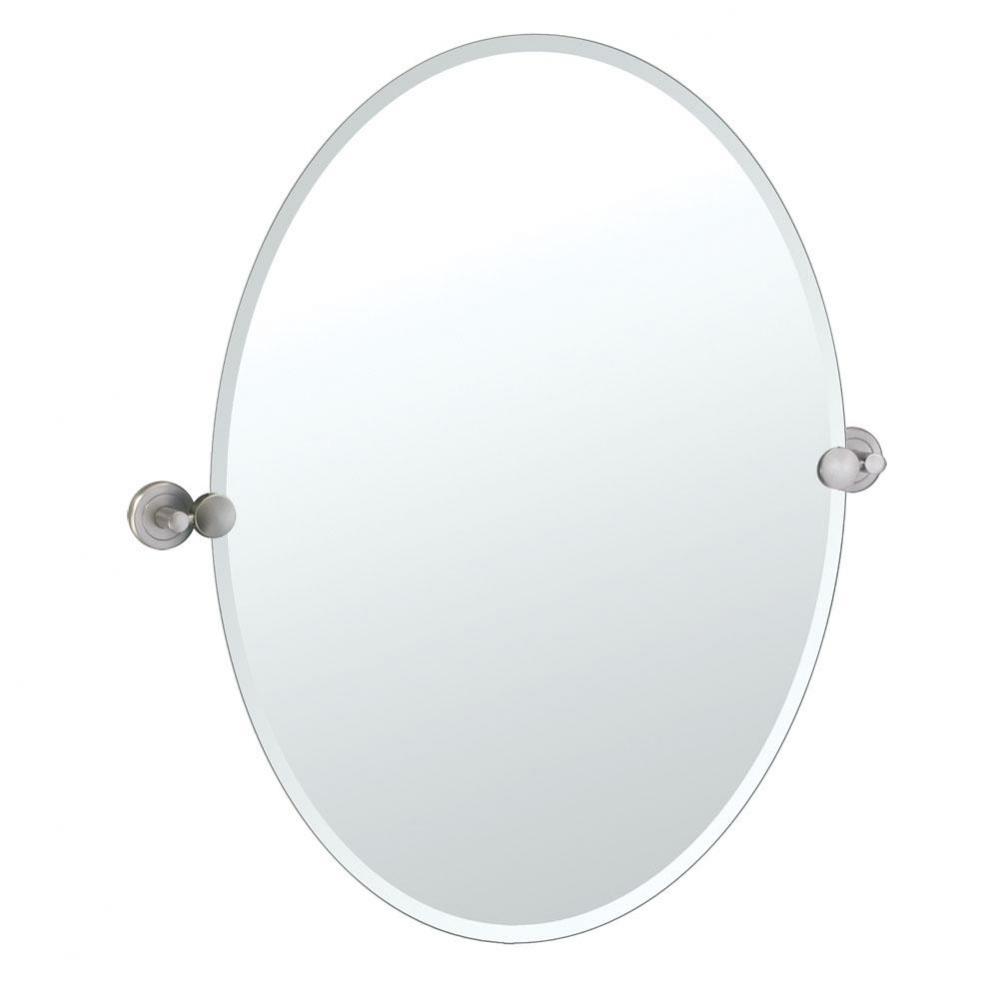 Latitude 26.5''H Frameless Oval Mirror Satin Nickel