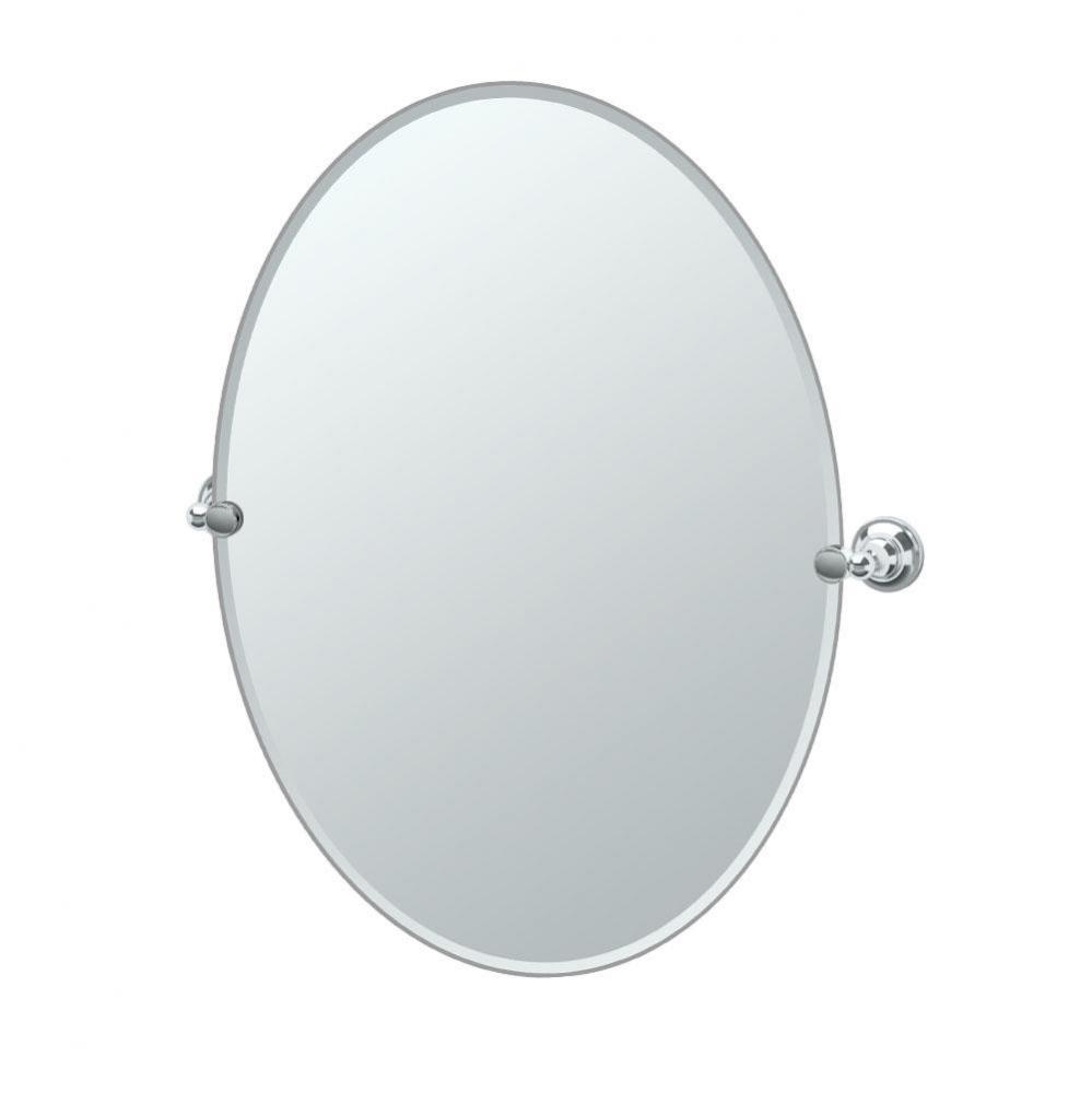 Tiara 32''H Frameless Oval Mirror, Chrome