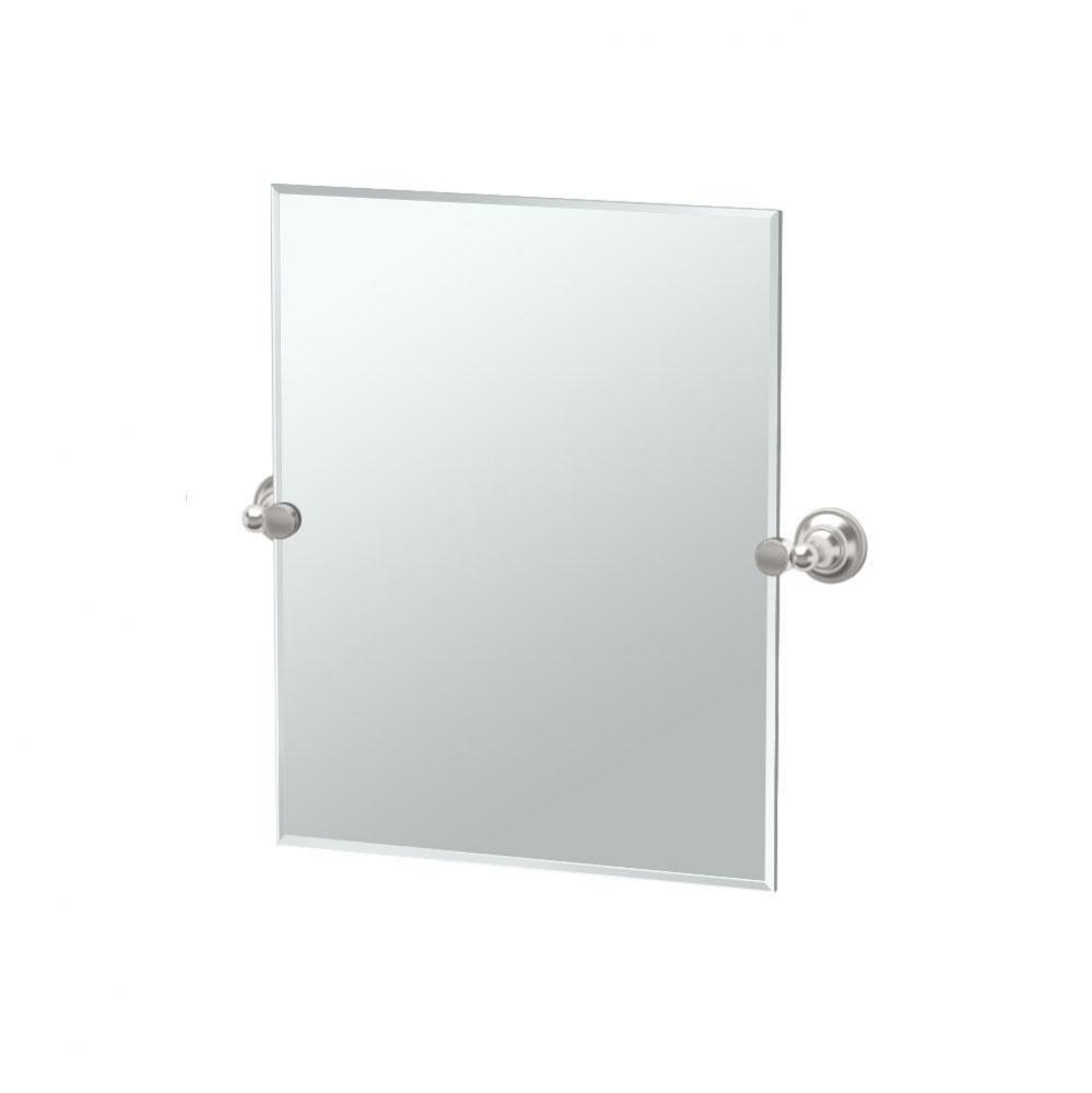 Tiara 24''H Frameless Rectangular Mirror, Satin Nickel