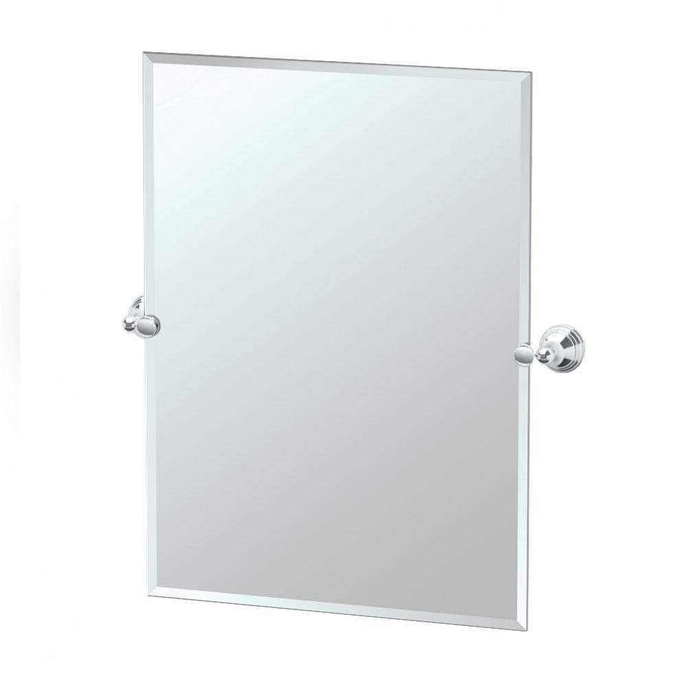 Charlotte 31.5''H Frameless Rectangular Mirror, Chrome