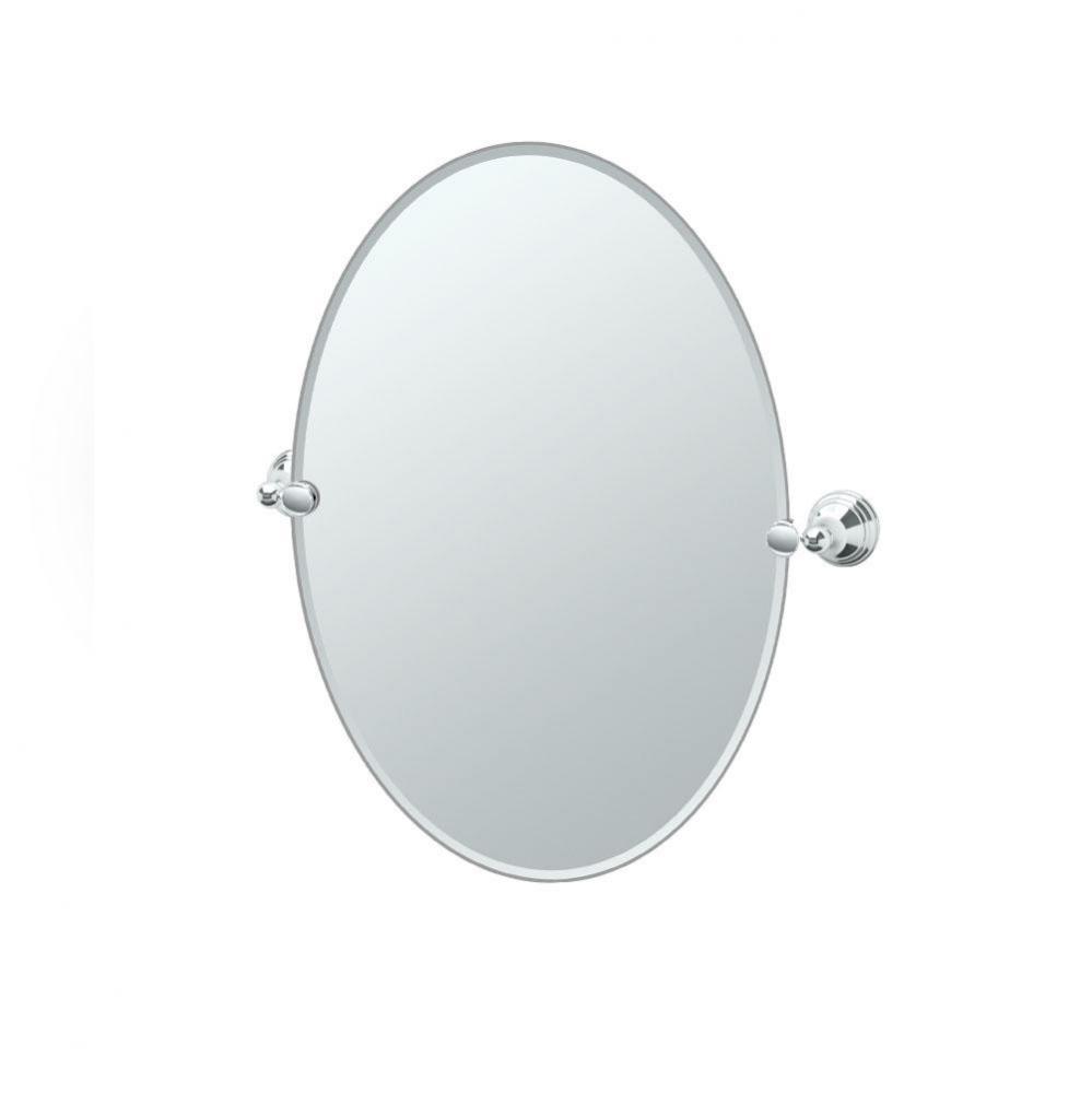 Charlotte 26.5''H Frameless Oval Mirror, Chrome