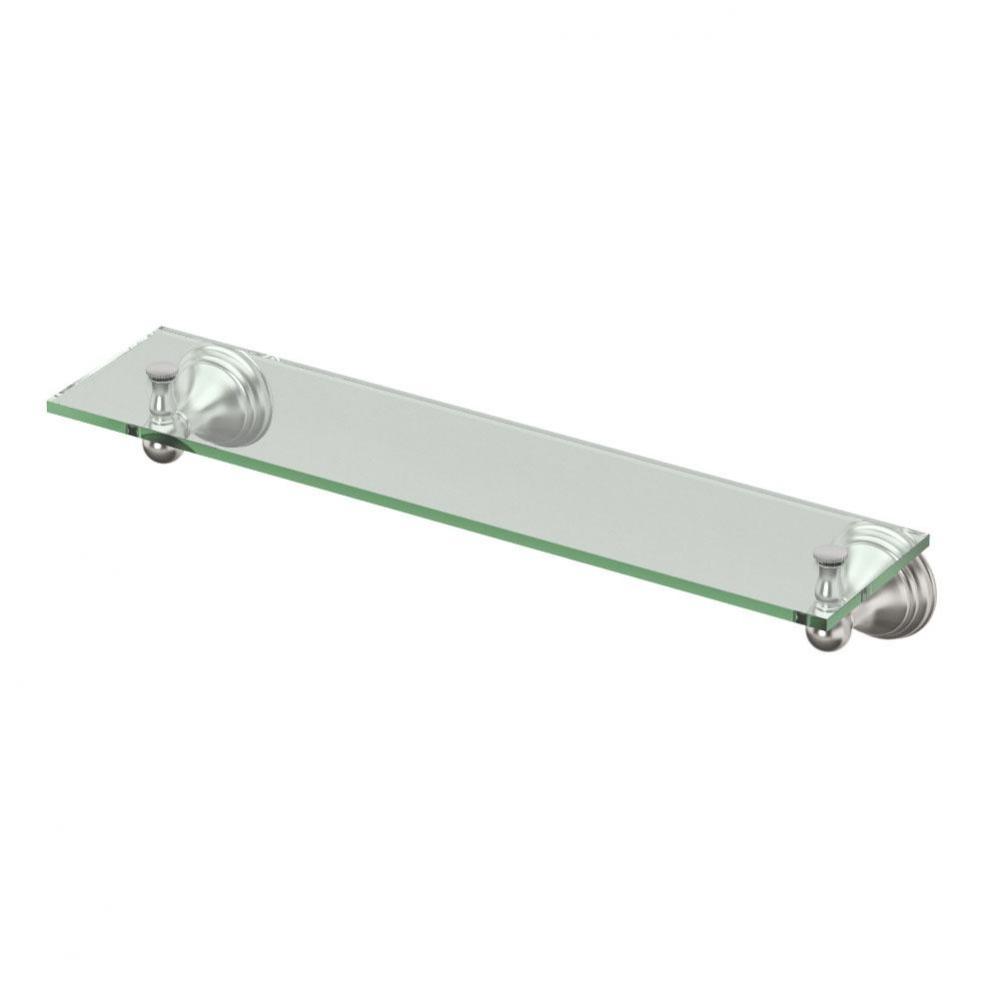 Charlotte 20.13'' L Glass Shelf, Satin Nickel