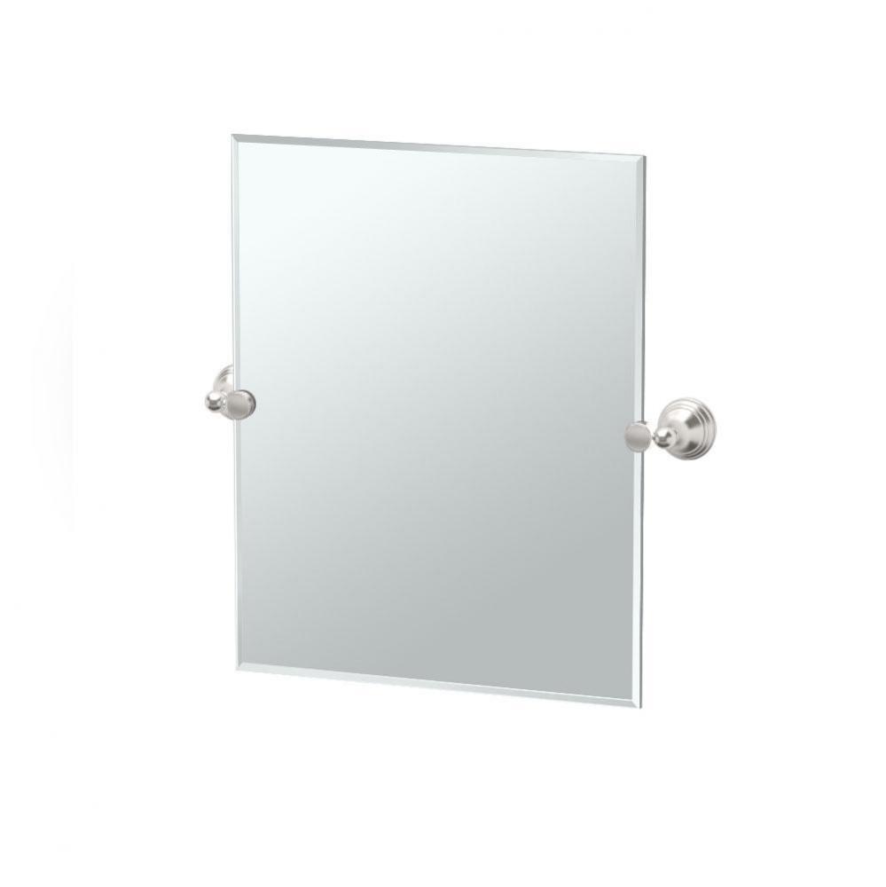 Charlotte 24''H Frameless Rectangular Mirror, Satin Nickel
