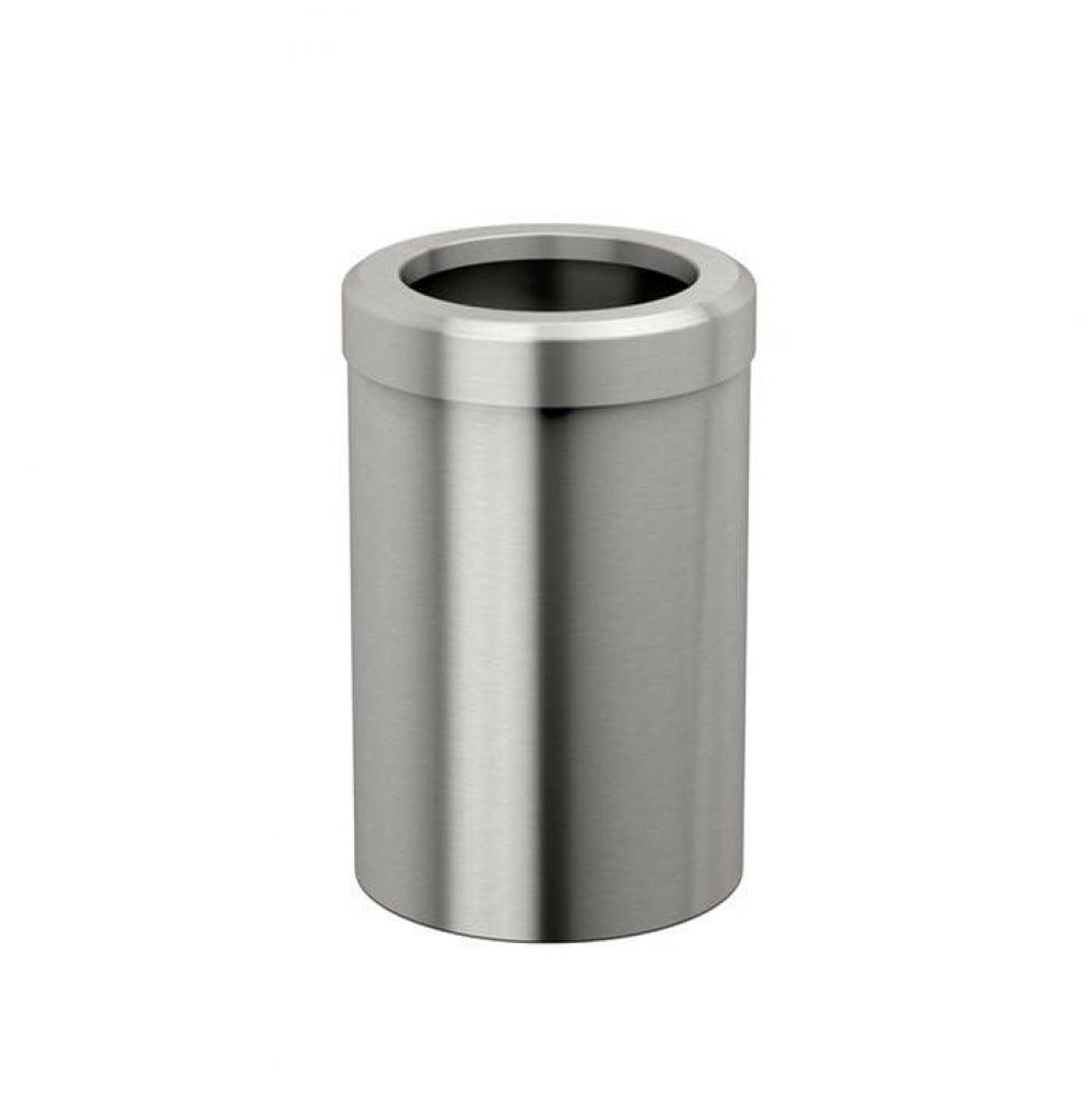 Wastebasket Round 11.875''H, Satin Nickel