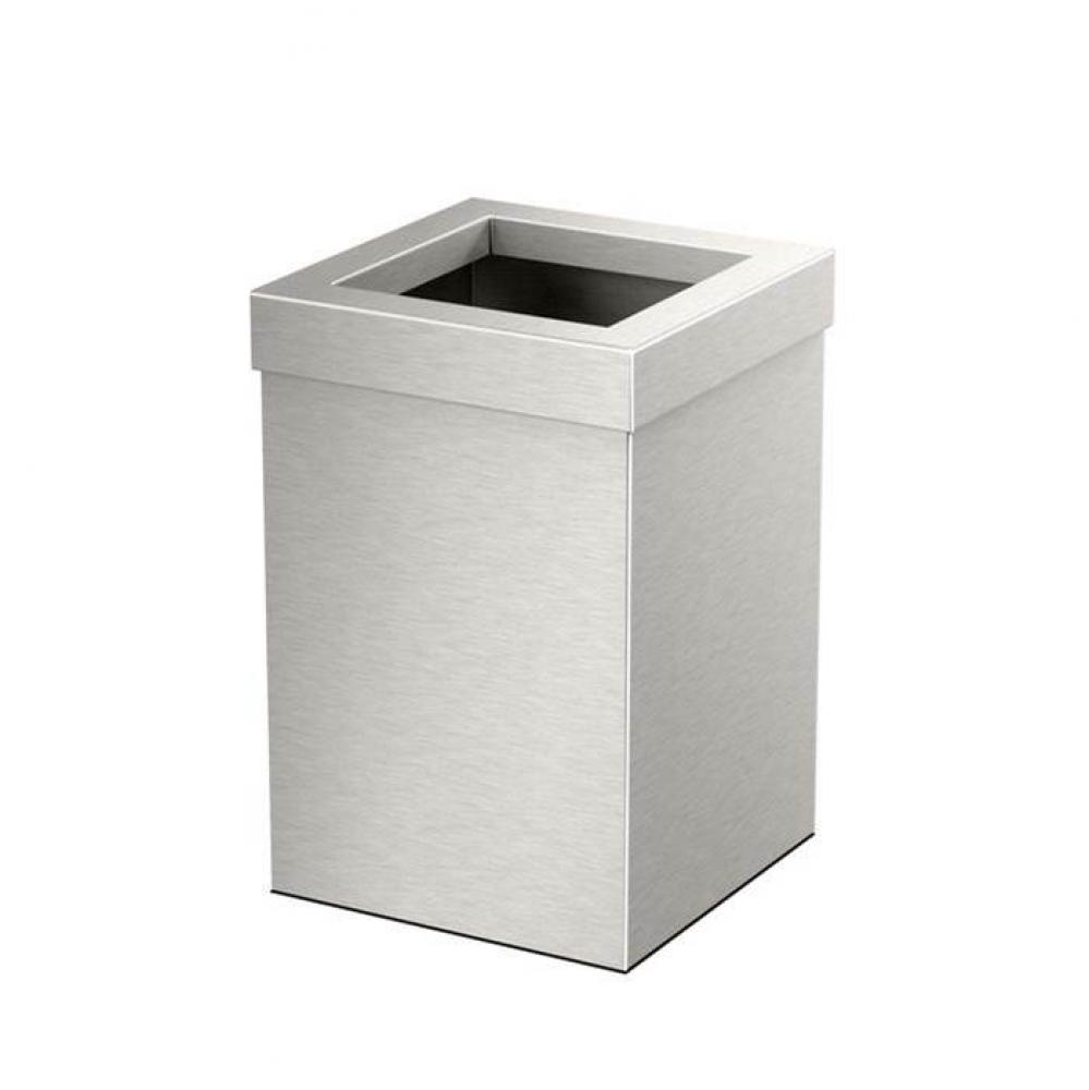 Wastebasket Square 11.875''H, Satin Nickel