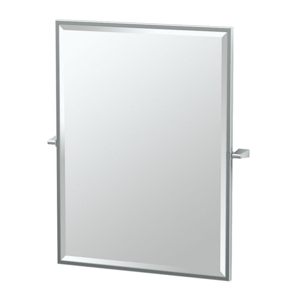 Bleu 32.5''H Framed Rectangle Mirror, Chrome