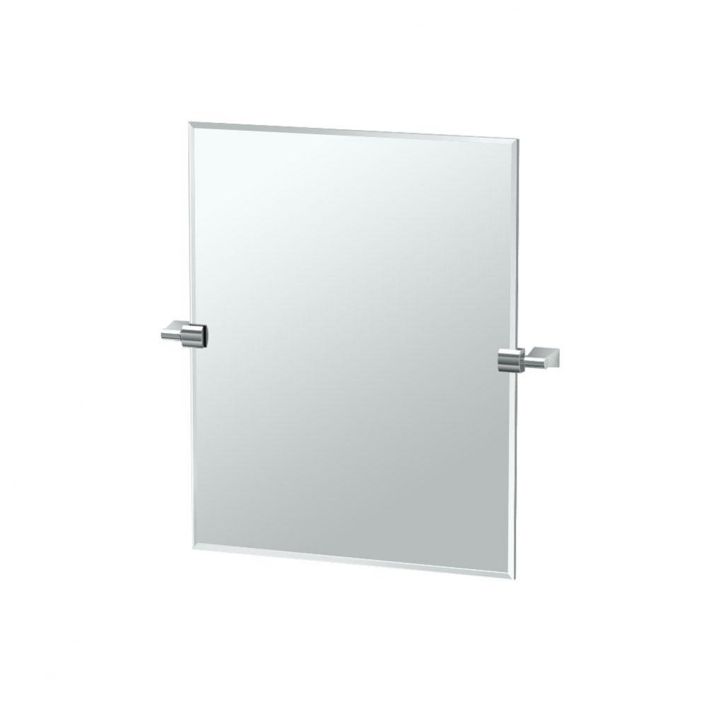 Bleu 24''H Frameless Rectangle Mirror, Chrome