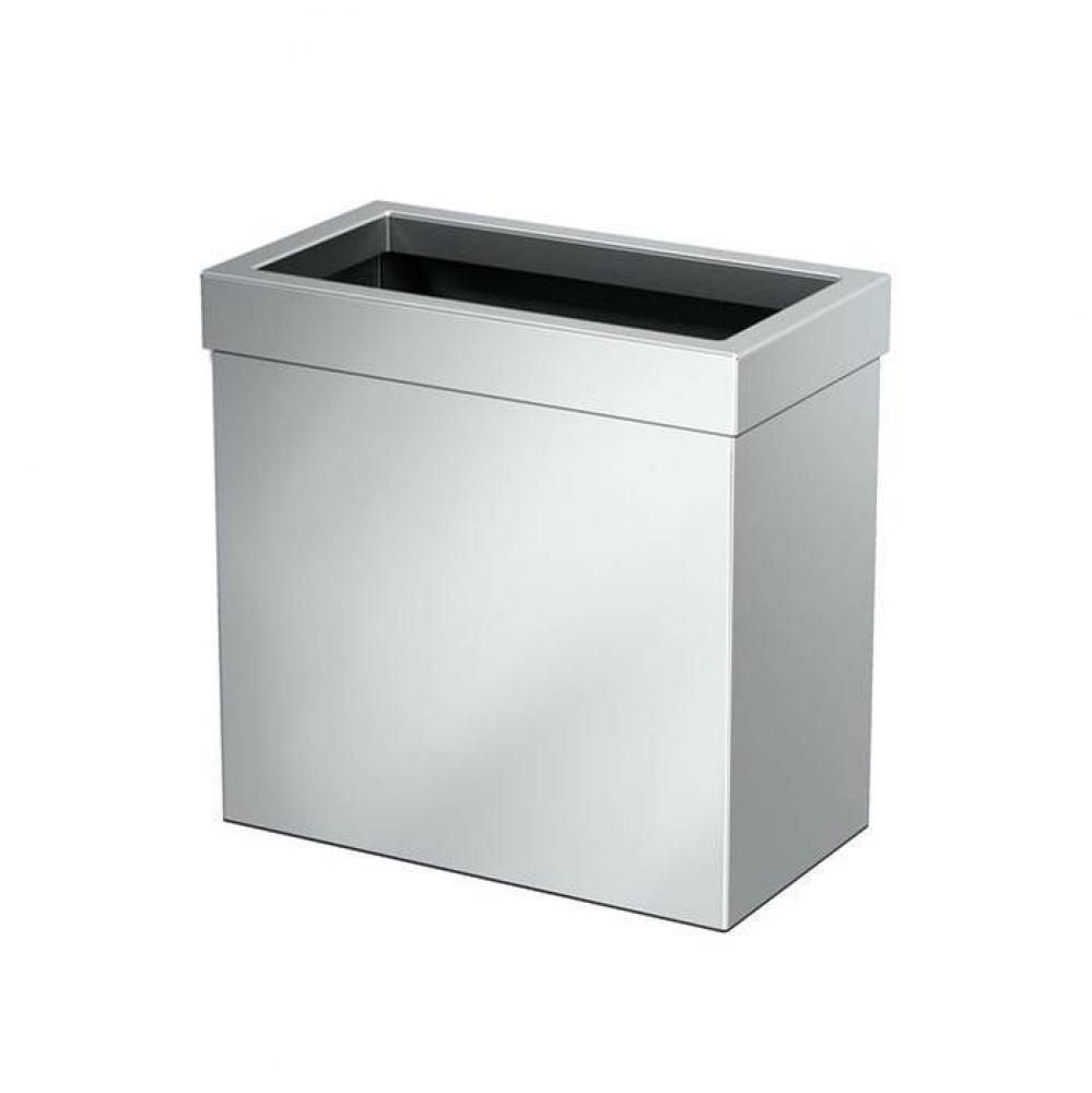 Wastebasket Rectangular 11.875''H, Chrome