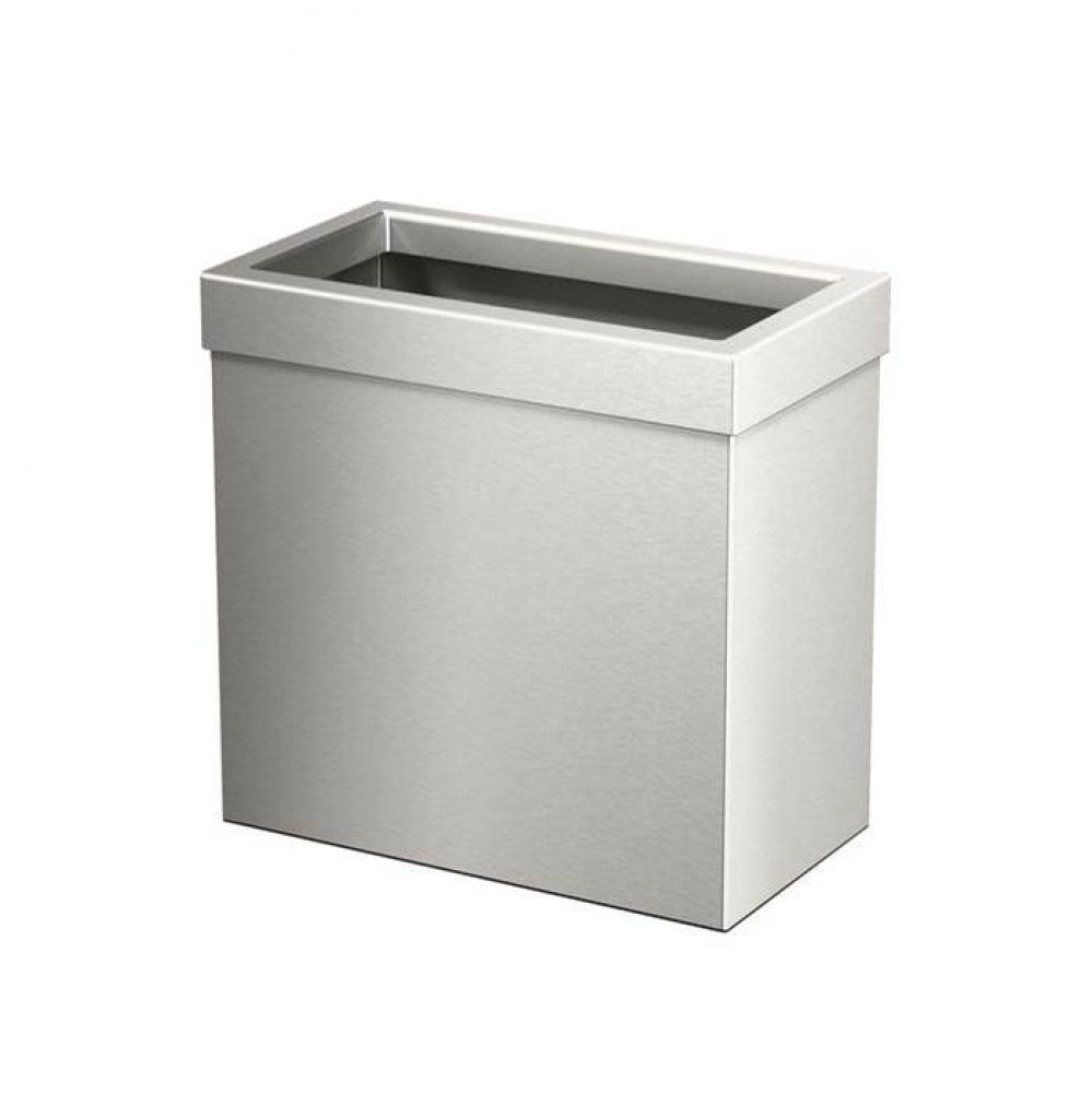 Wastebasket Rectangular 11.875''H, Satin Nickel