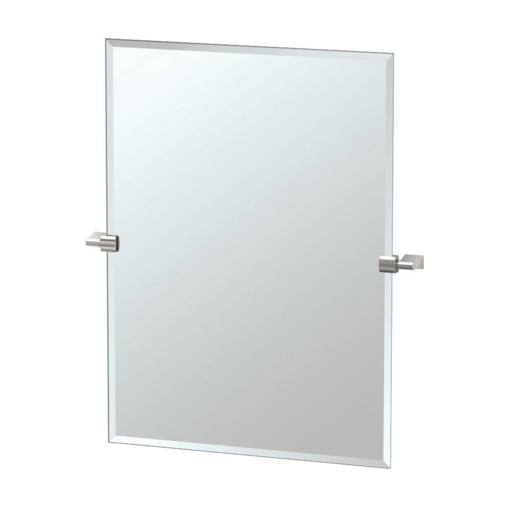 Bleu 31.5''H Frameless Rectangle Mirror, Satin Nickel