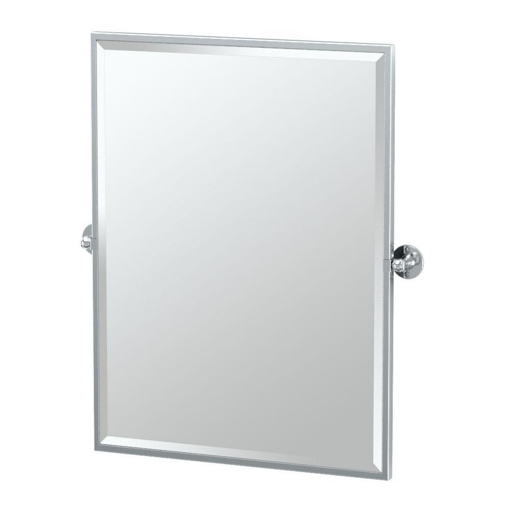 Cafe 32.5''H Framed Rectangle Mirror, Chrome