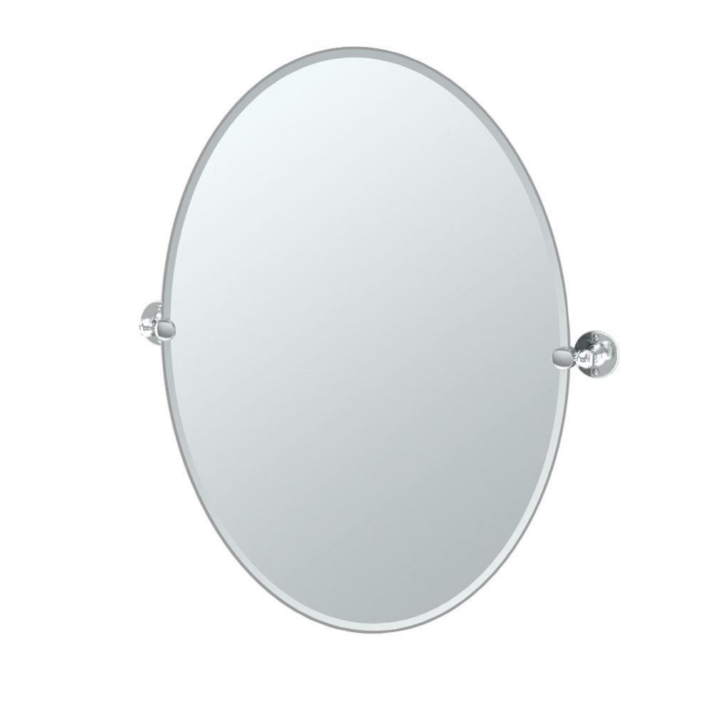Cafe 32''H Frameless Oval Mirror, Chrome