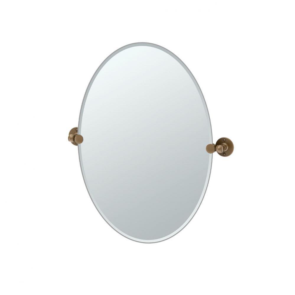Cafe 26.5''H Frameless Oval Mirror Bronze