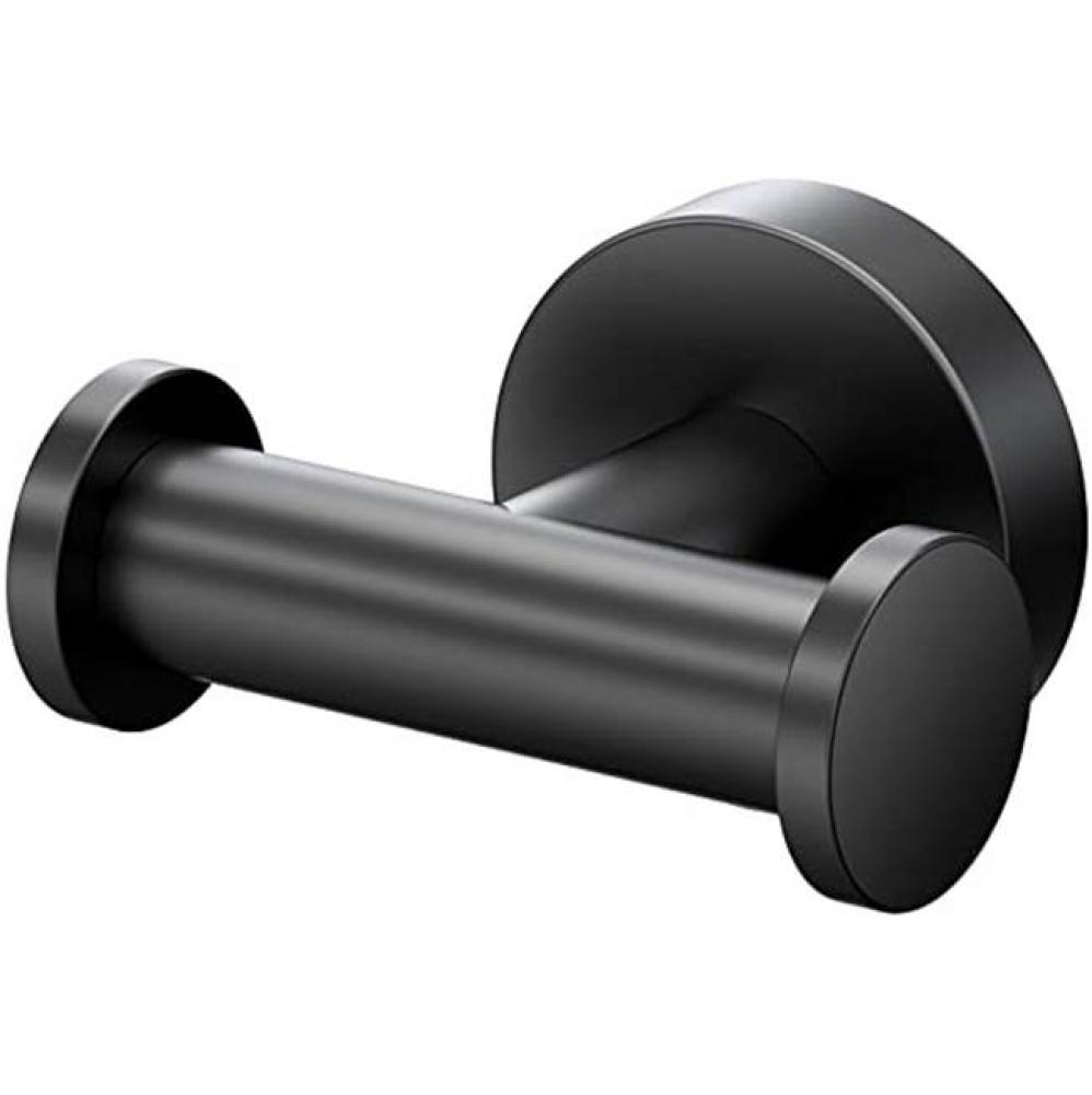 Glam Double Robe Hook, Matte Black