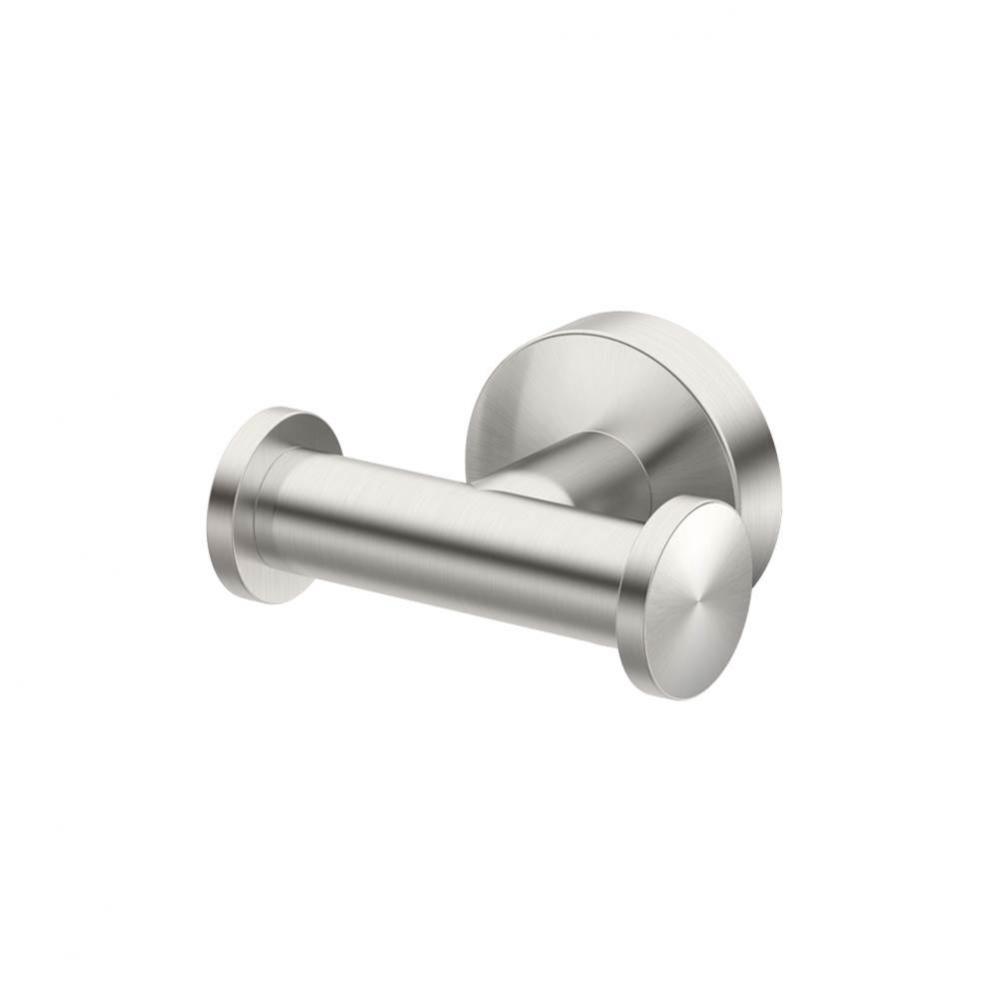 Glam Double Robe Hook, Satin Nickel