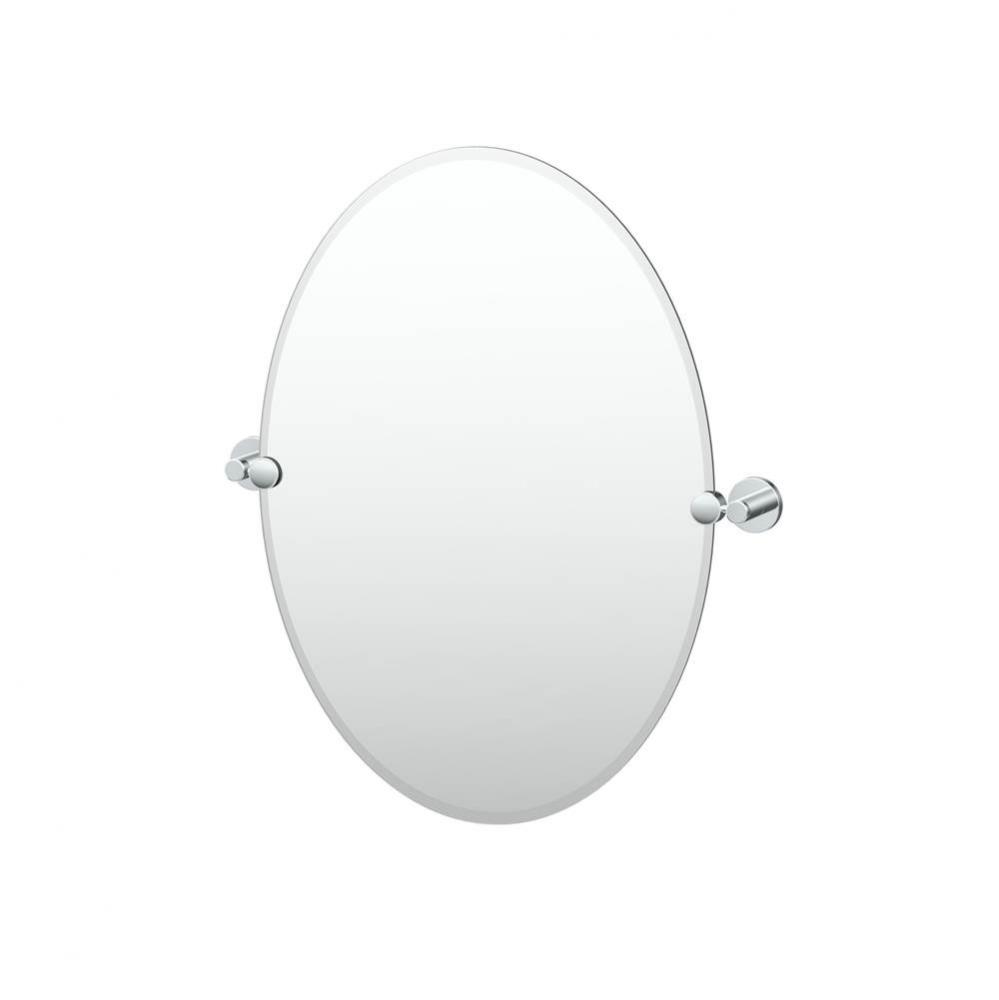 Reveal 26.5''H Frameless Oval Mirror, Chrome