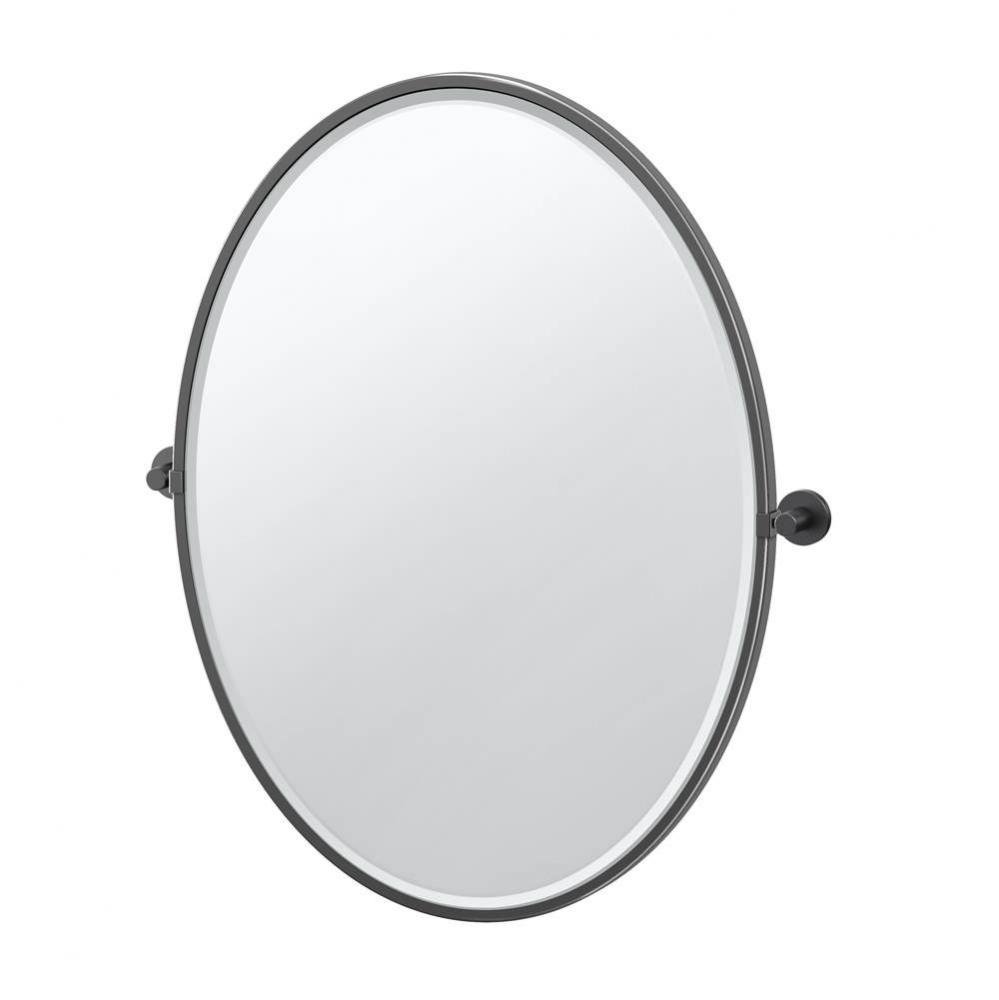 Reveal 33''H Framed Oval Mirror, Matte Black