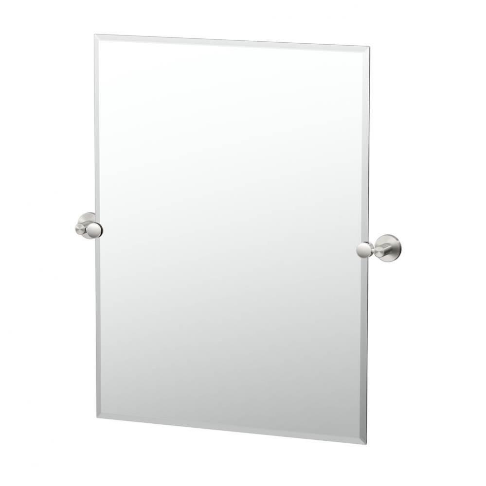 Reveal 31.5''H Frameless Rectangle Mirror, Satin Nickel