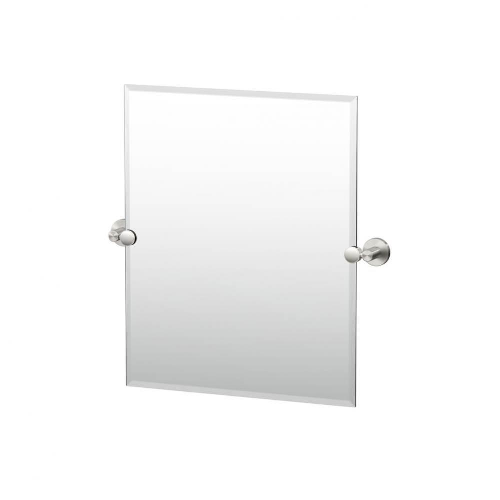 Reveal 24''H Frameless Rectangle Mirror, Satin Nickel