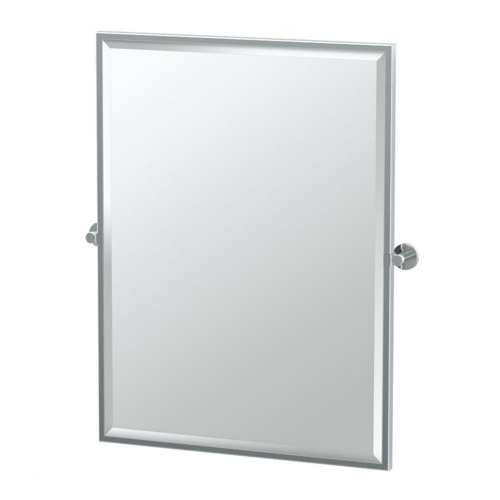 Channel 32.5''H Framed Rectangle Mirror, Chrome