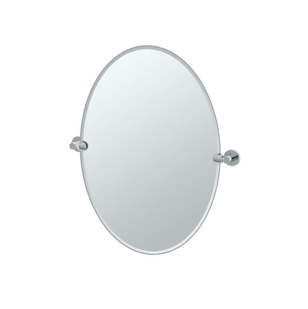 Channel 26.5''H Frameless Oval Mirror, Chrome