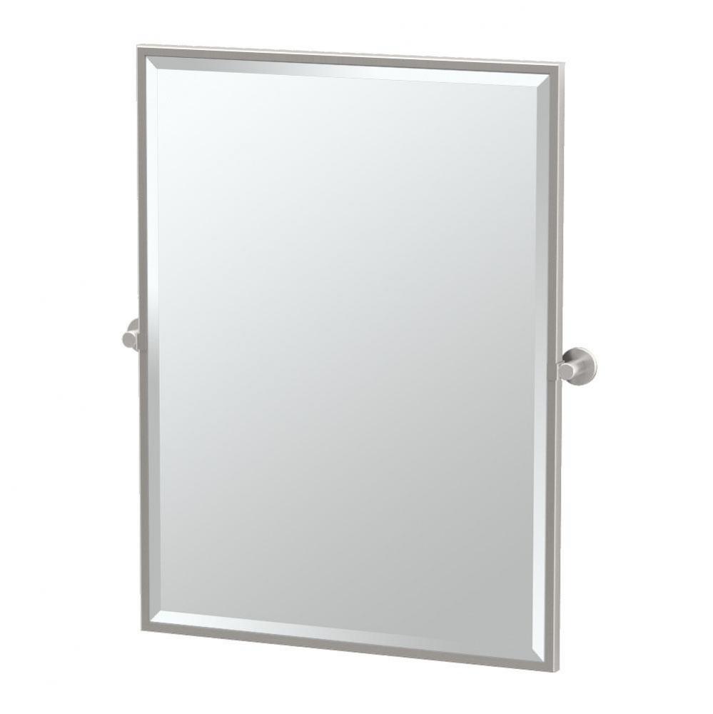 Channel 32.5''H Framed Rectangle Mirror, Satin Nickel