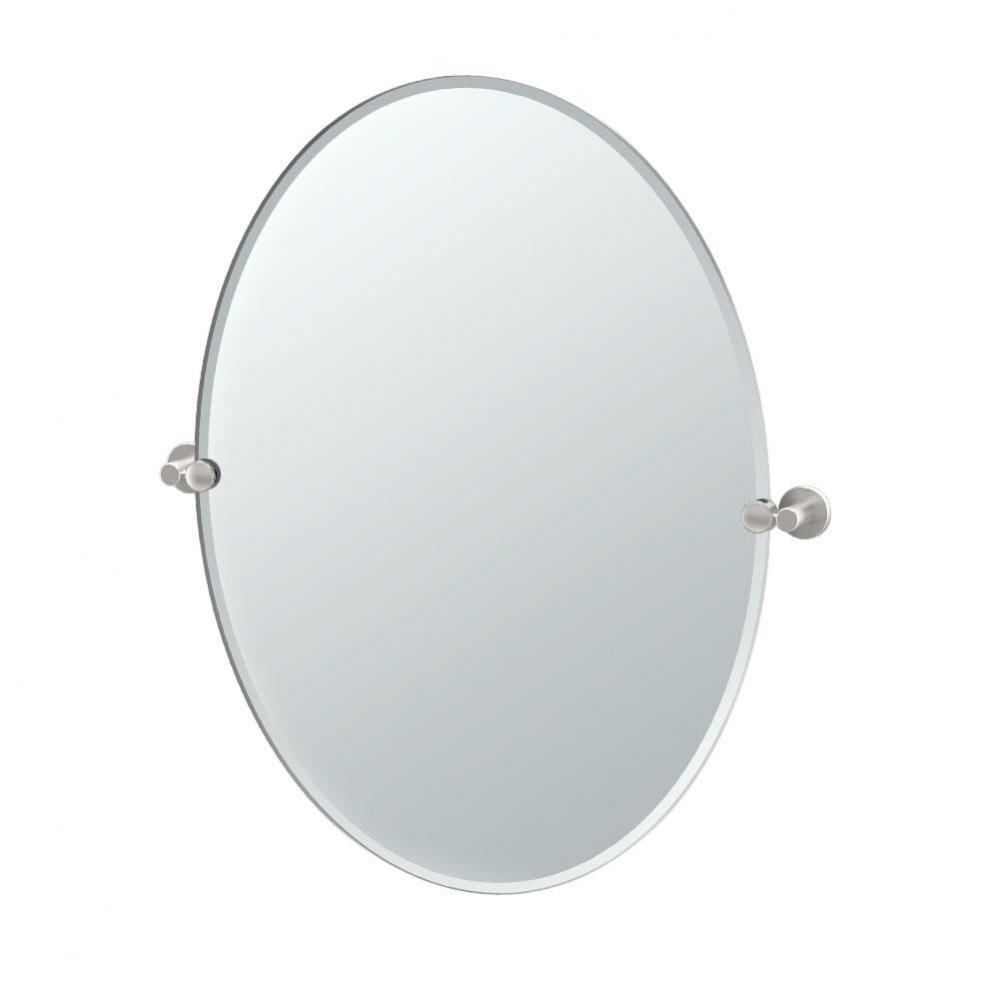 Channel 32''H Frameless Oval Mirror, Satin Nickel