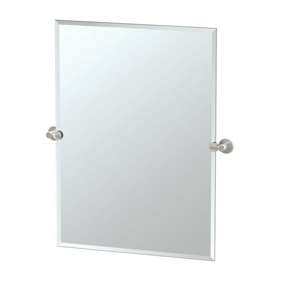 Channel 31.5''H Frameless Rectangle Mirror, Satin Nickel