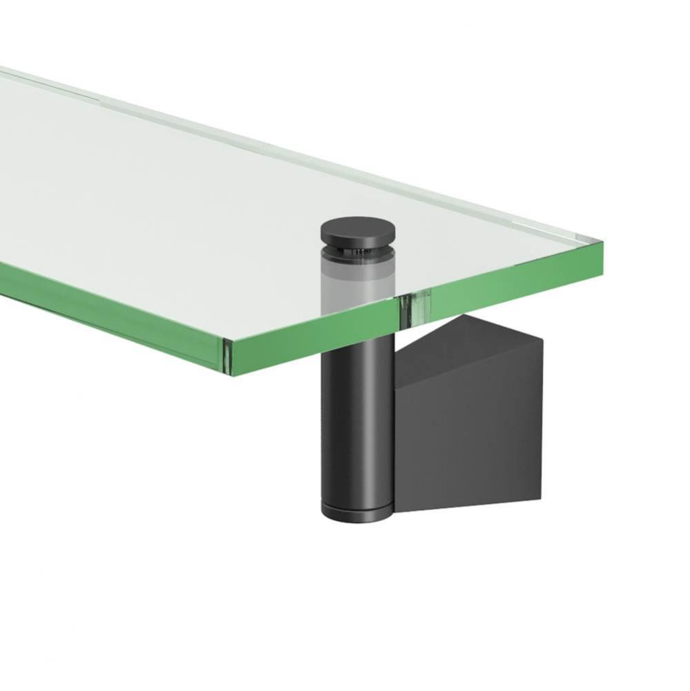 Bleu Vanity Glass Shelf, Matte Black