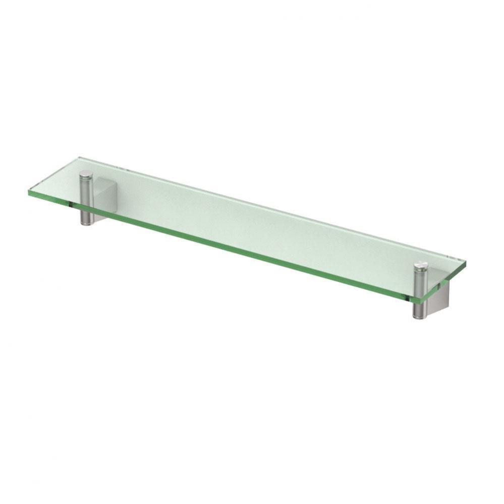 Bleu Vanity Glass Shelf, Satin Nickel