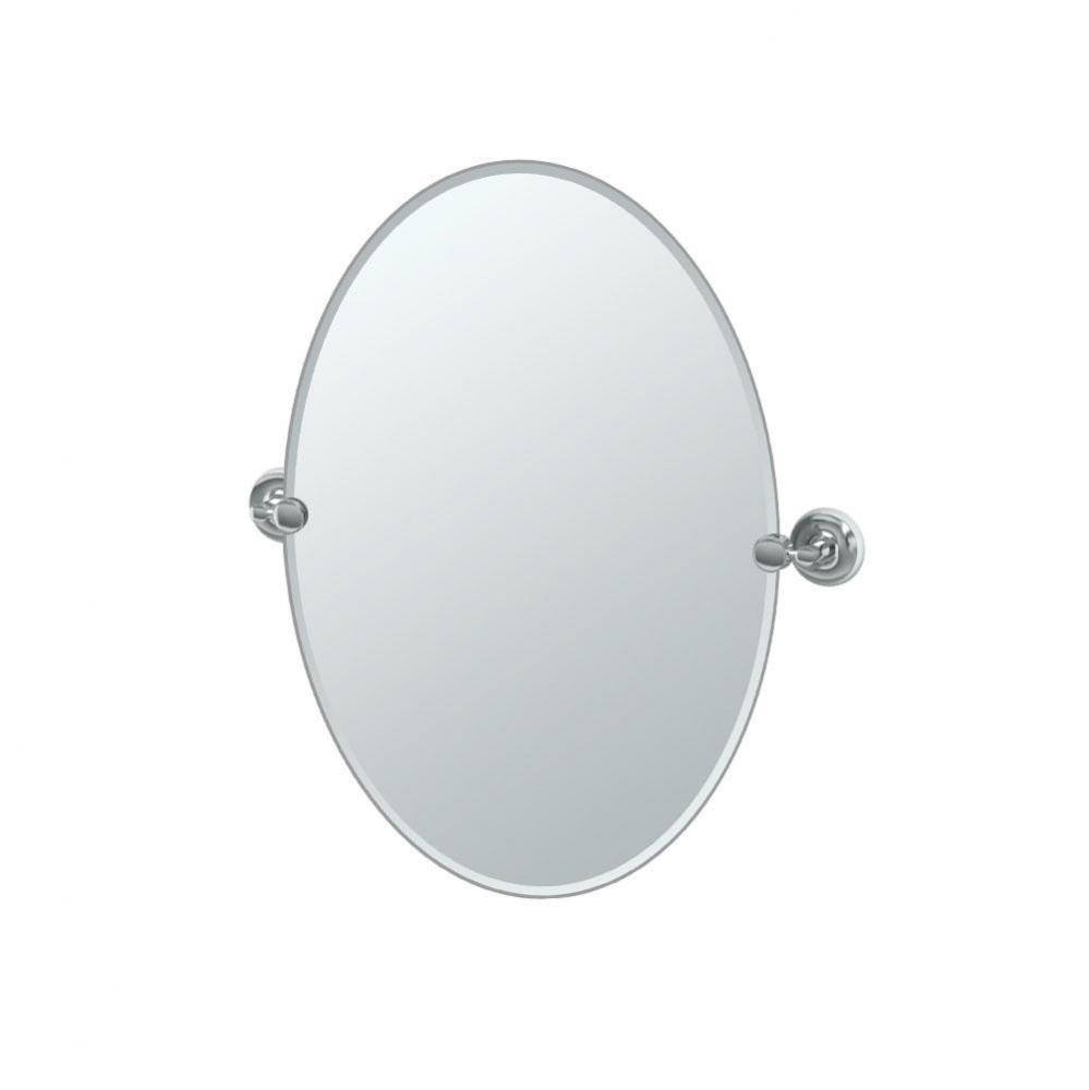 Designer II 26.5'' H Frameless Oval Mirror, Chrome