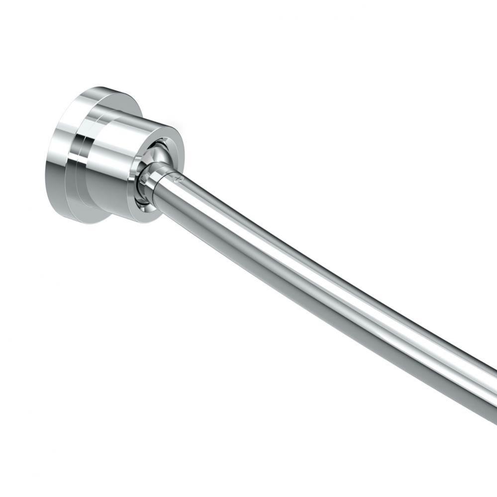 Modern Minimalist Curved Shower Rod Set, Chrome