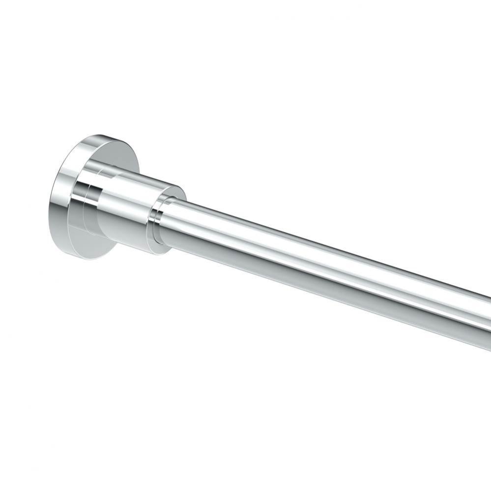 Modern Minimalist 60''L Shower Rod Set, Chrome