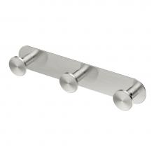 Gatco 1286 - Glamour All Modern Décor 11'' L Triple Robe Hook, Satin Nickel