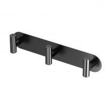 Gatco 1292MX - Latitude, All Modern Décor 11'' L Triple Robe Hook, Matte Black