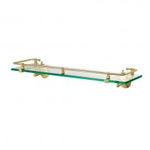 Gatco 1438 - Premier Gallery Railing Glass Shelf, Polished Brass