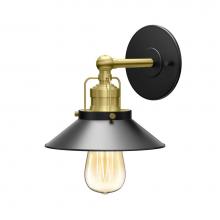 Gatco 1714 - Modern Farmhouse Metal Single Sconce, Matte Black/Brushed Brass